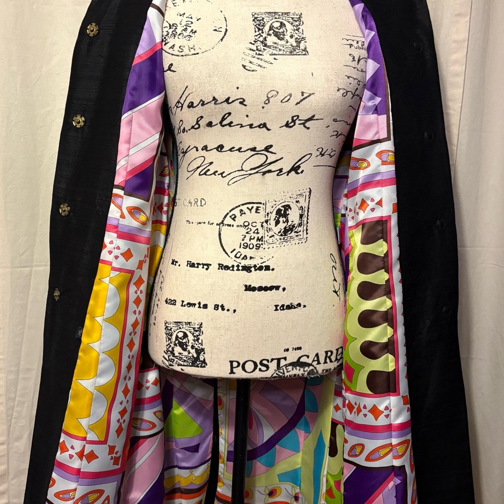 Dolce & Gabbana Black Jacket with Multicolor Lining